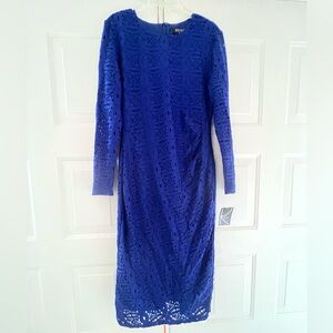 Elegant Blue Lace Dress